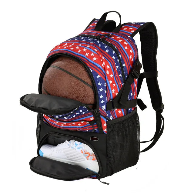 Backpack with Basketball Holder - Nude