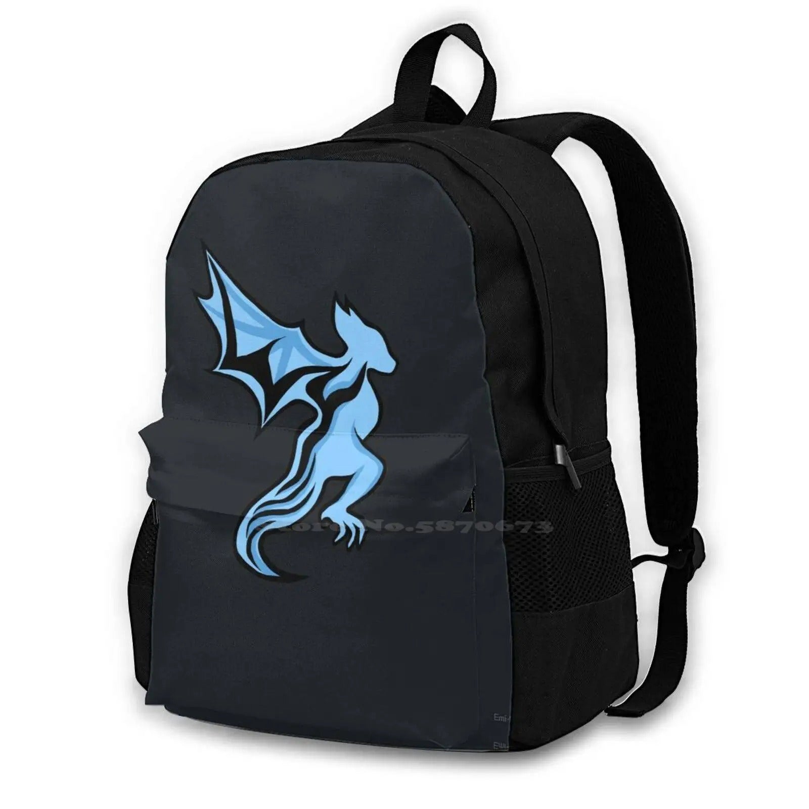 Backpack with Dragon Logo - Backpack - Black