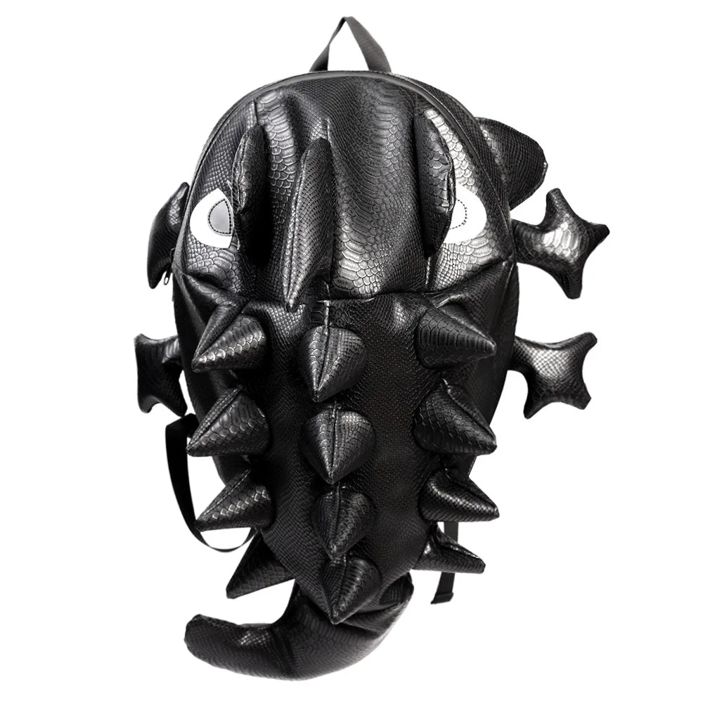 Black Leather Dragon Backpack