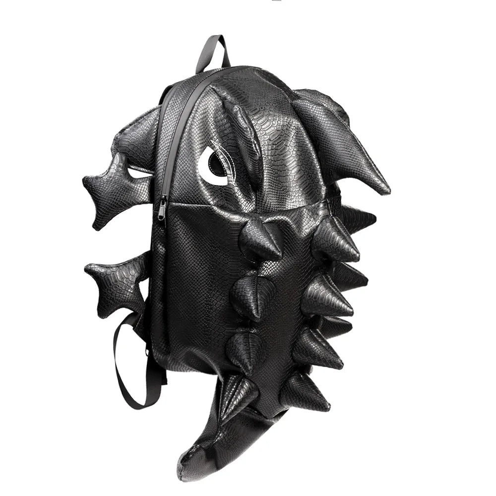Black Leather Dragon Backpack