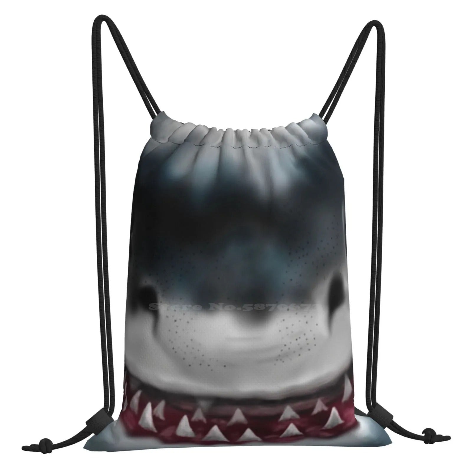 Black Shark Backpack - Drawstring Bag