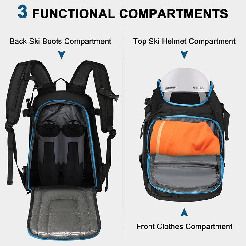 Black Snowboard Backpack - 50L
