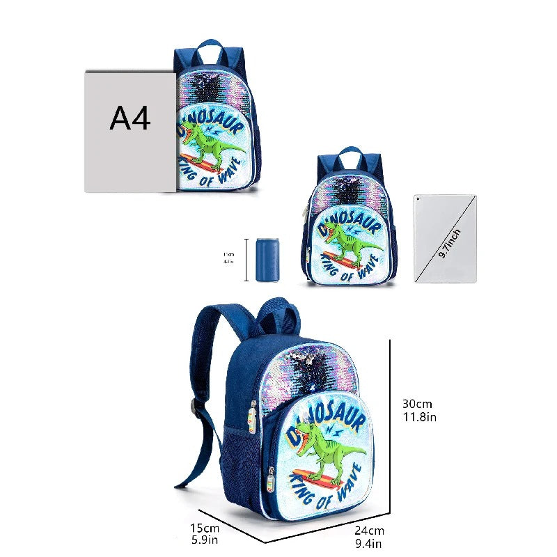 Blue Dinosaur Backpack - N1801 - 1