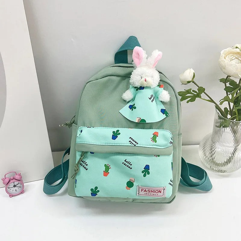 Bunny Print Backpack - Green