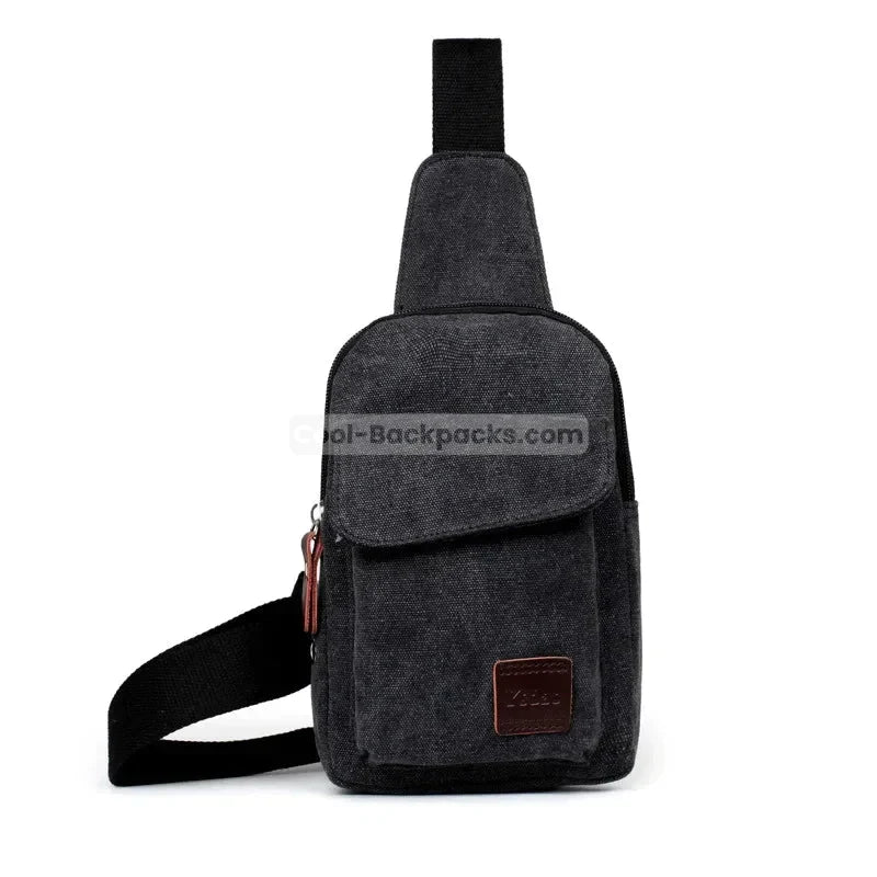 Canvas Sling Backpack - Black
