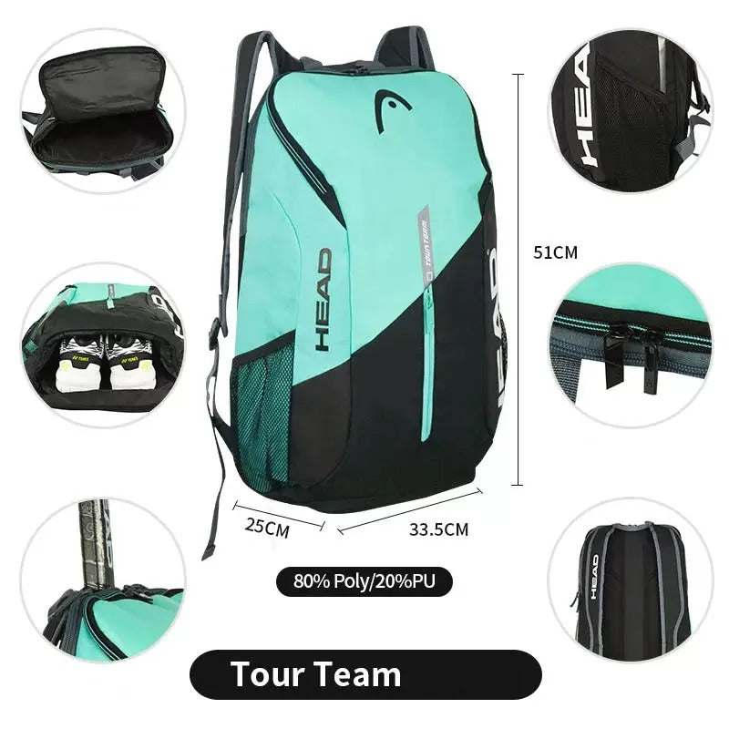 Green Tennis Backpack - black