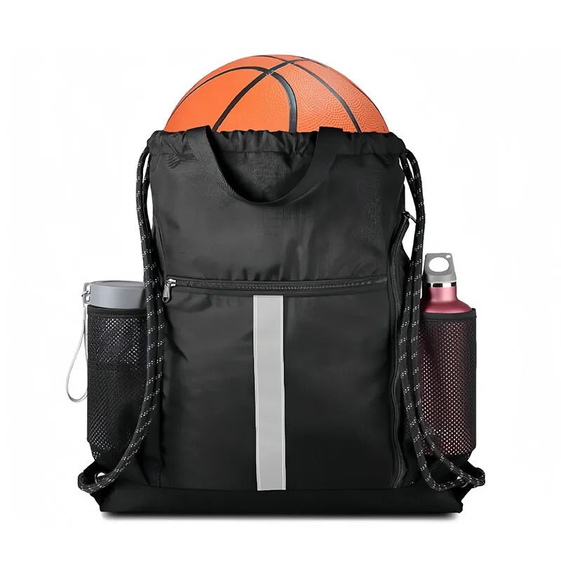 Gym Backpack With Water Bottle Holder - Black