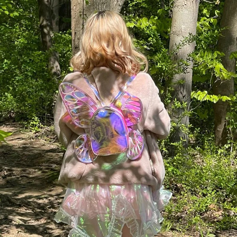 Holographic Butterfly Backpack