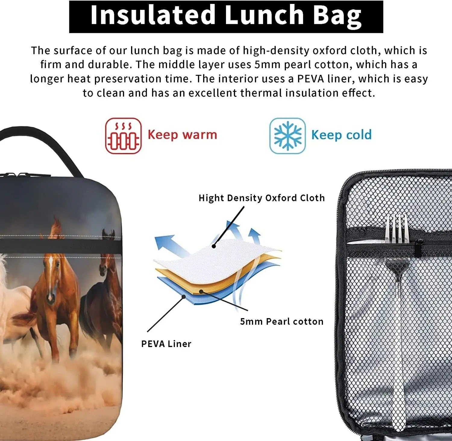 Horse Backpack and Lunchbox - Equine Themed