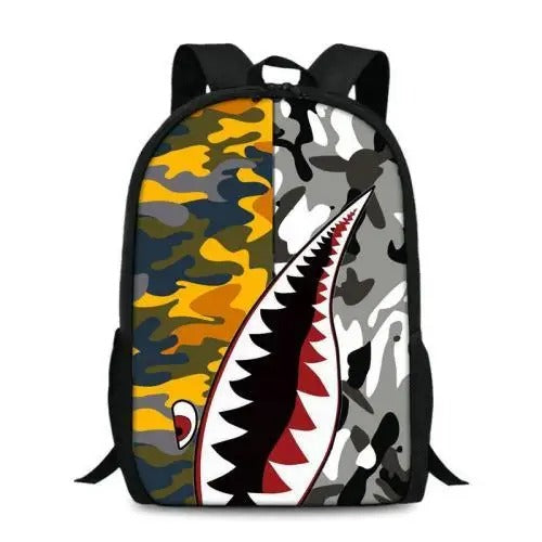 Leopard Print Shark Backpack - 17009