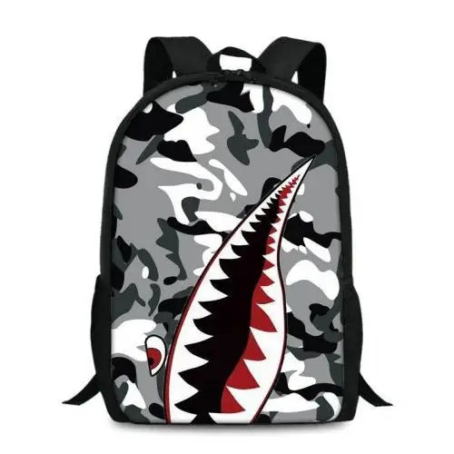 Leopard Print Shark Backpack - 17008