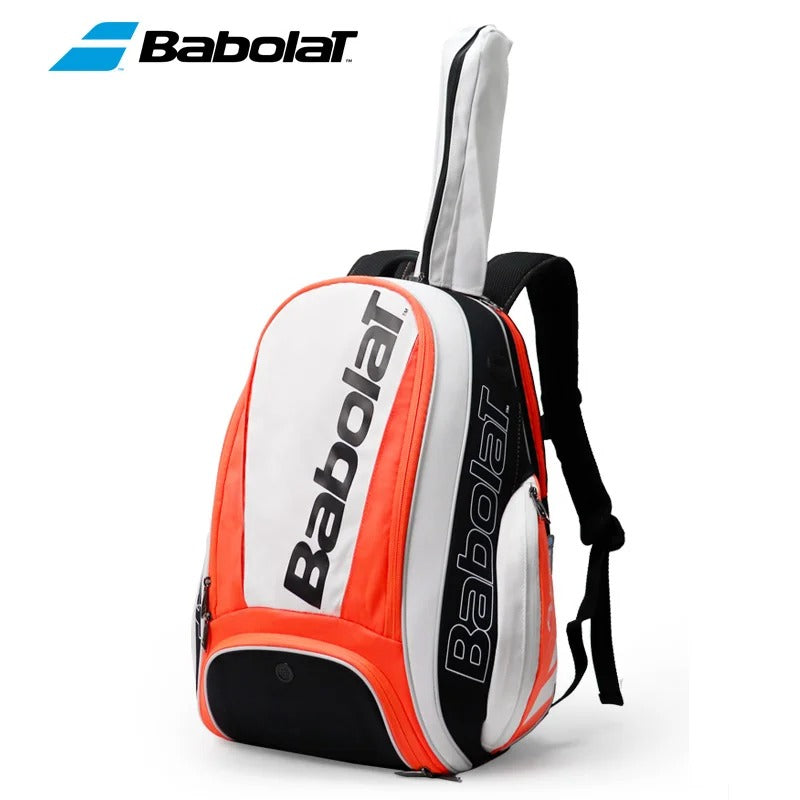 Luxury Tennis Backpack - White orange