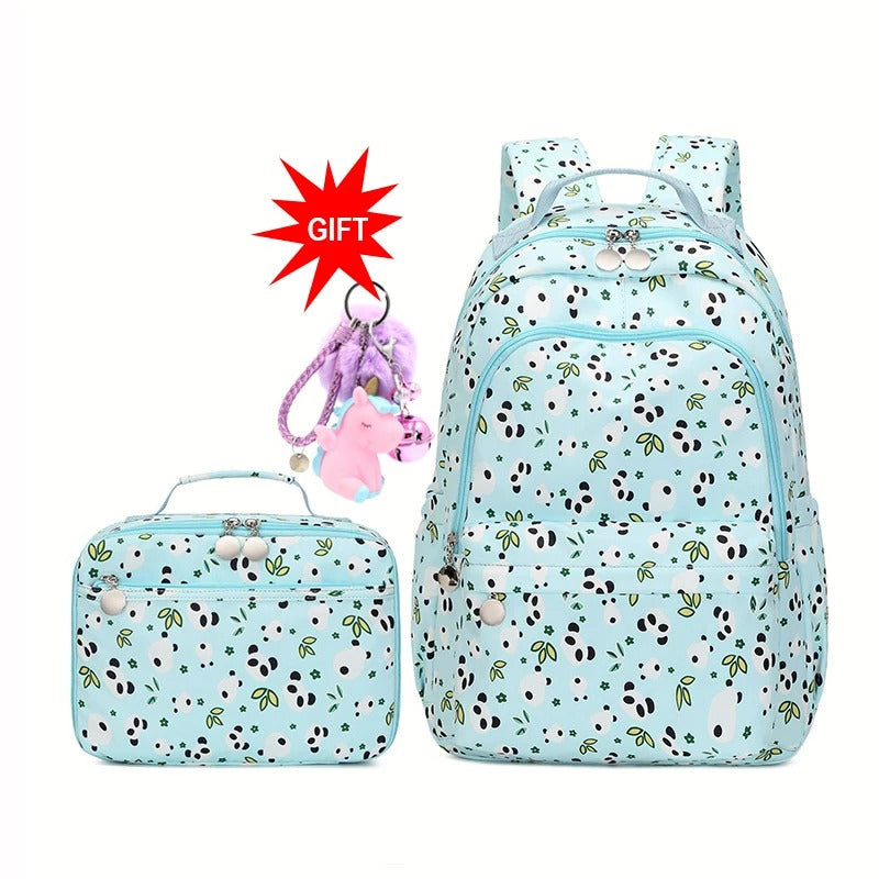 Panda Backpack and Lunchbox - Light Blue