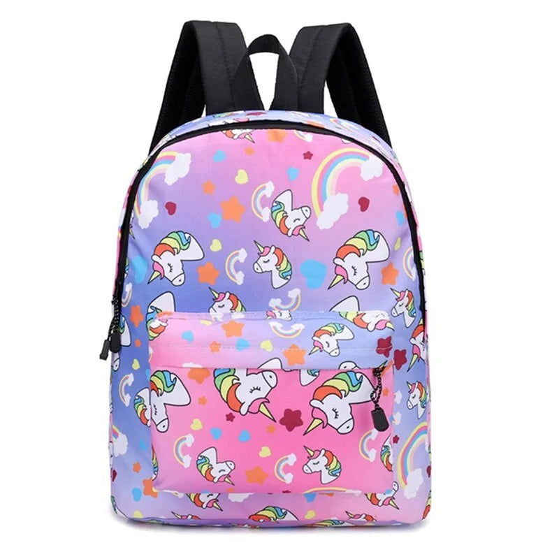 Purple Unicorn Backpack School - Pink