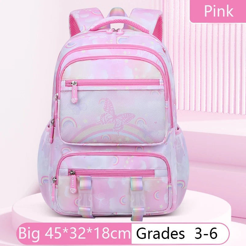 Rainbow Butterfly Backpack - Big - Pink