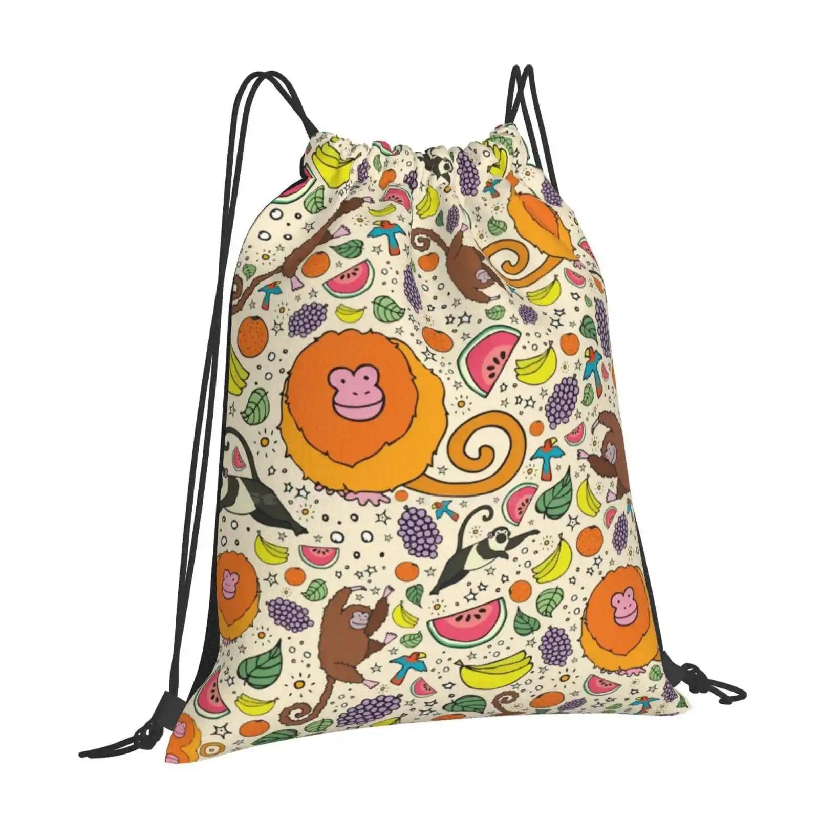 Rainbow Monkey Backpack - Drawstring Bag