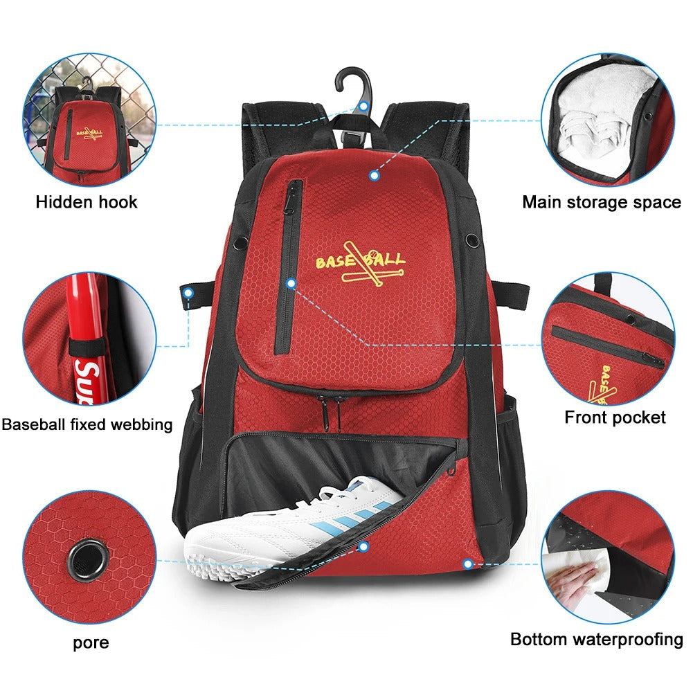 Red Baseball Backpack