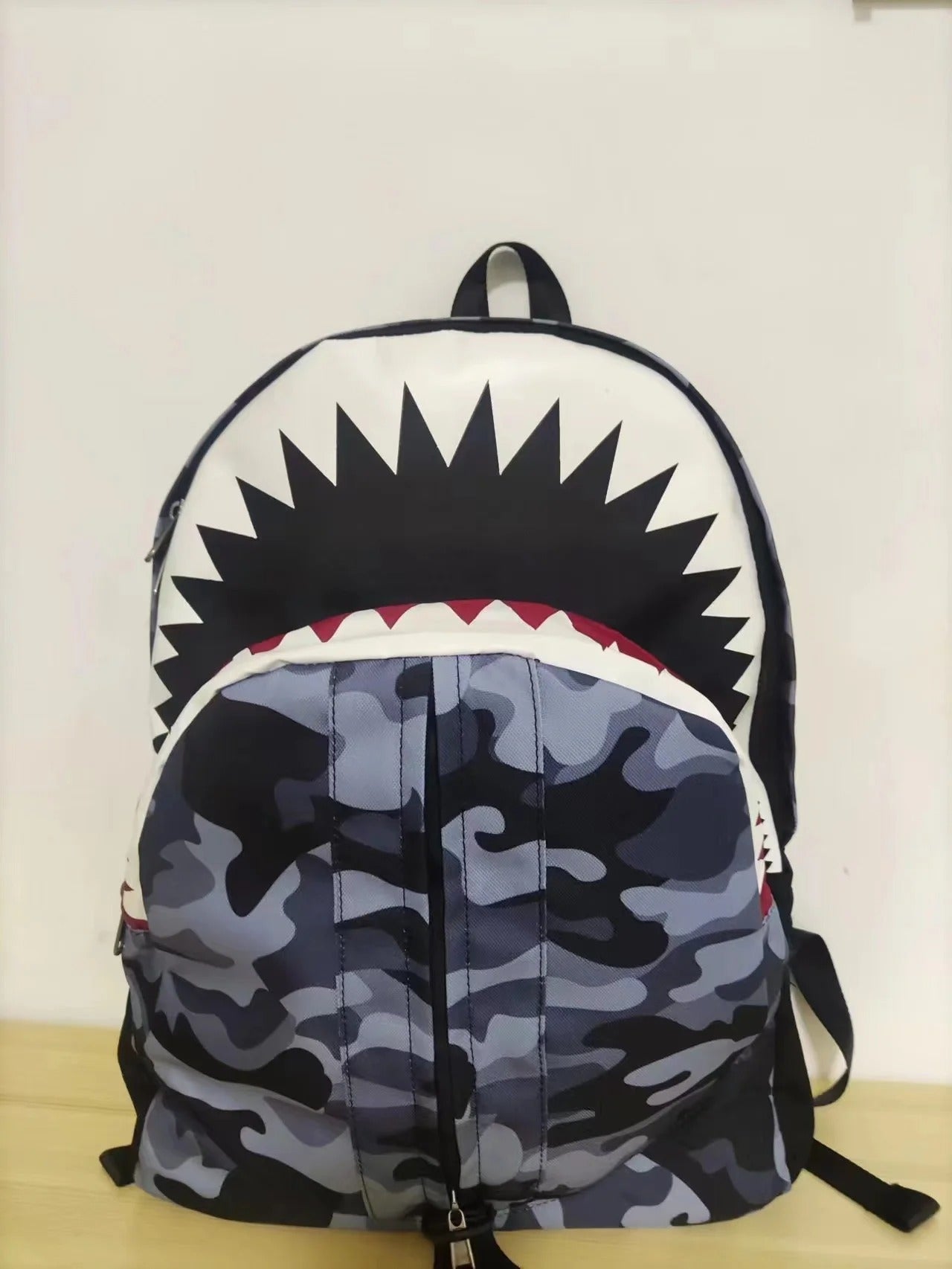 Shark Head Backpack - camo