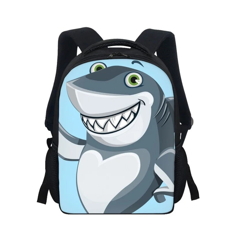 Shark Print Backpack - black