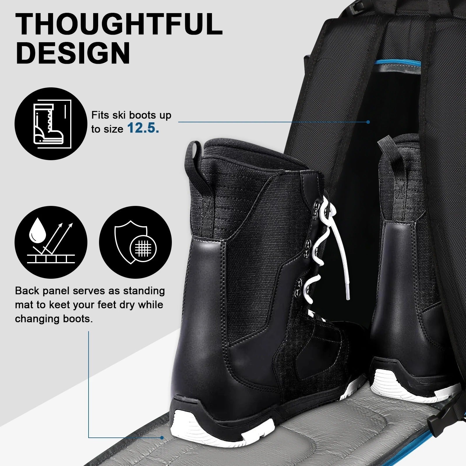 Ski Boot Backpack - Black