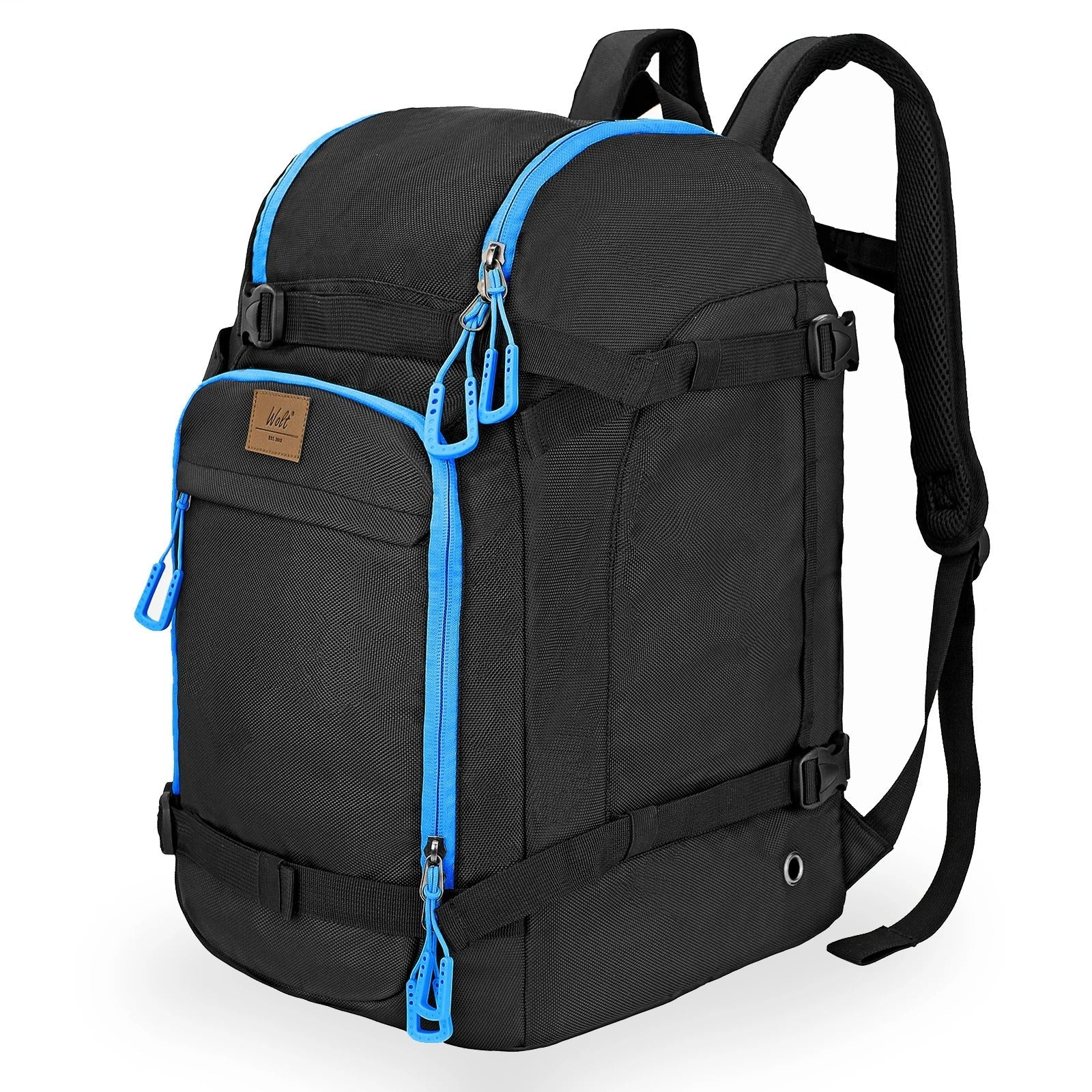 Ski Strap Backpack - Black and Blue