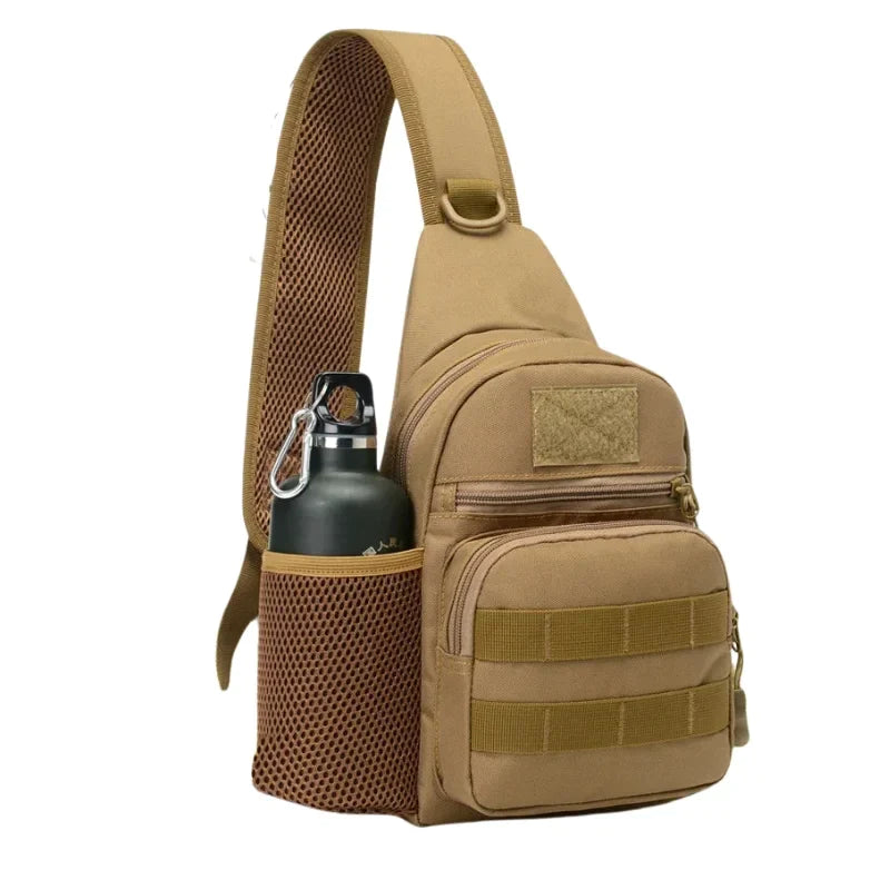 Sling Backpack With Watter Bottle Holder - Brown