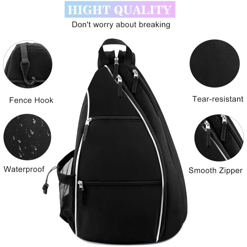 Tennis Sling Backpack - Black