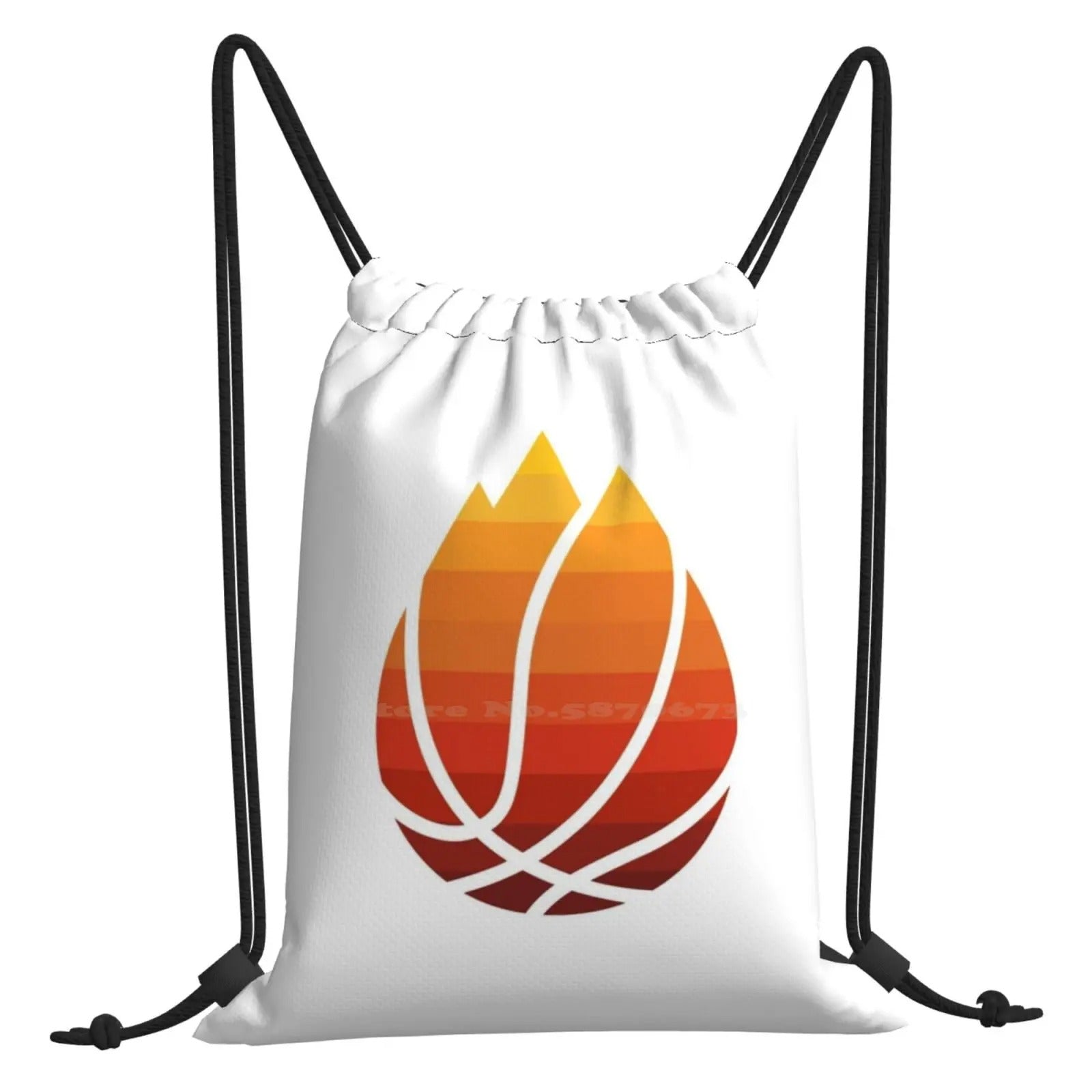 White Basketball Backpack - Drawstring Bag