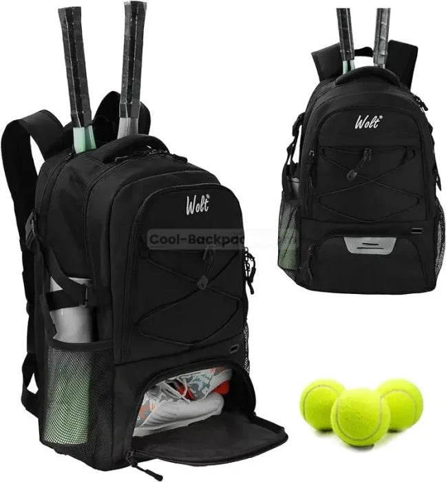 2 Racket Tennis Backpack - Black