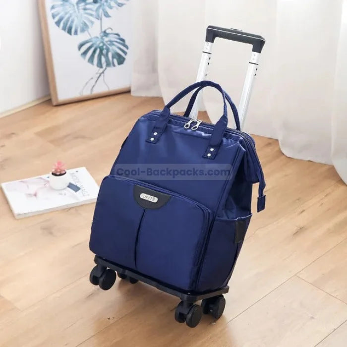 4 Wheel Rolling Backpack - Blue / Large