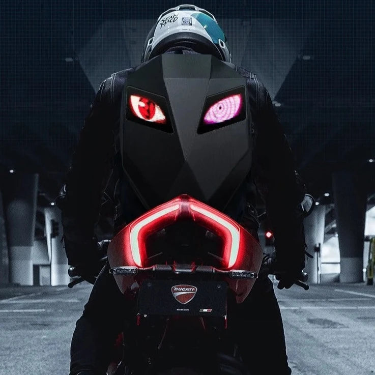 Motorcycle Backpack with Eyes