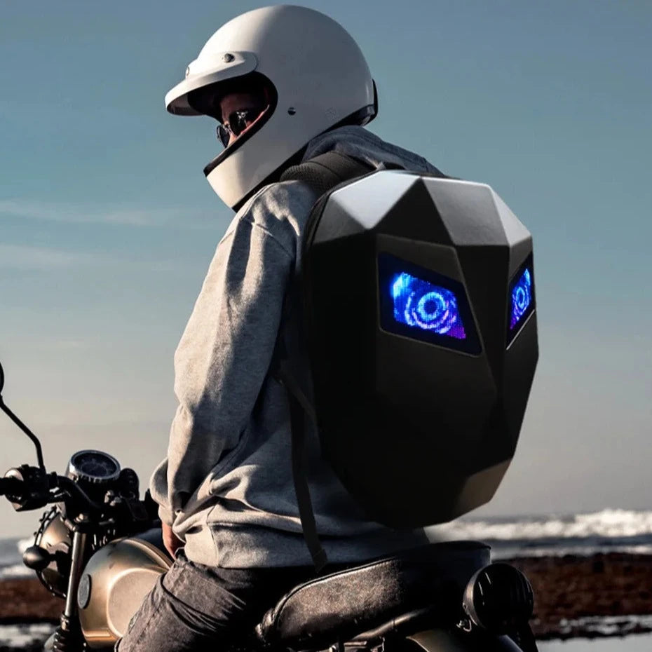 Motorcycle Backpack with Eyes
