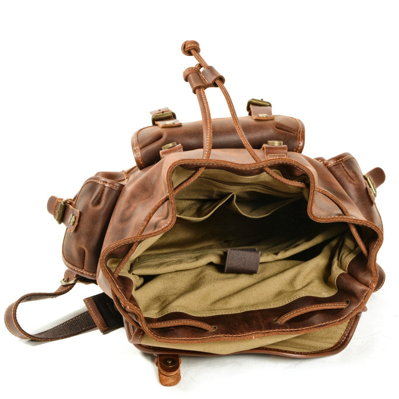 Leather Hiking Backpack