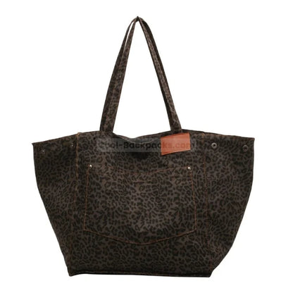 Animal Print Messenger Bag - Black