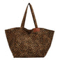 Animal Print Messenger Bag - Light brown