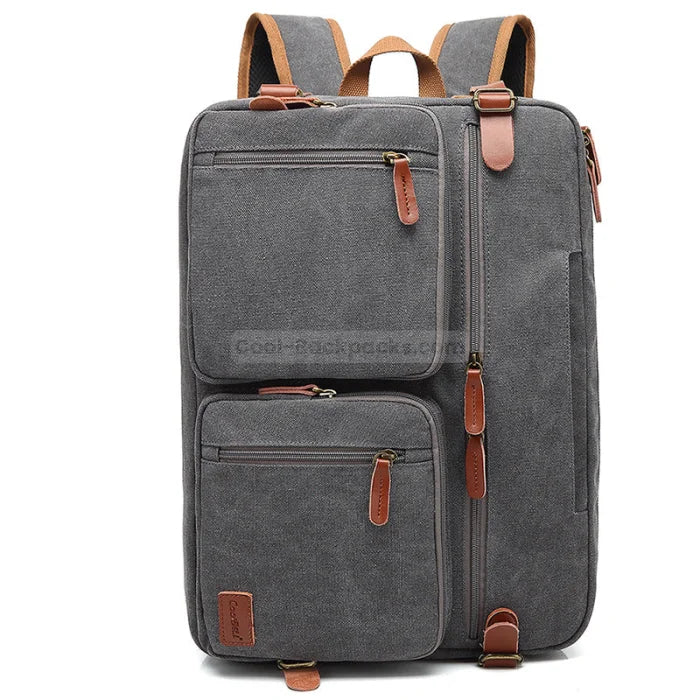 Anti Theft Convertible Backpack - Canvas Gray