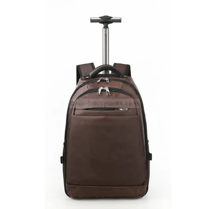 Anti-Theft Rolling Backpack - Brown