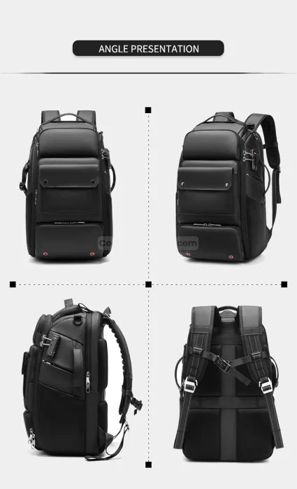 Back Opening Camera Backpack - Black