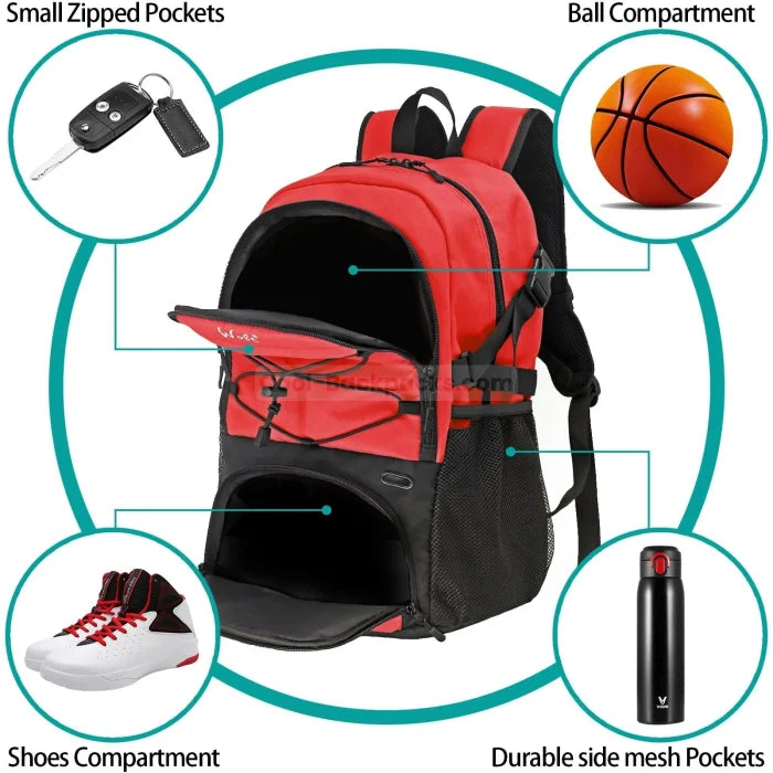 Backpack with Basketball Holder