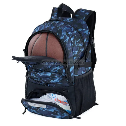 Backpack with Basketball Holder - Deep blue