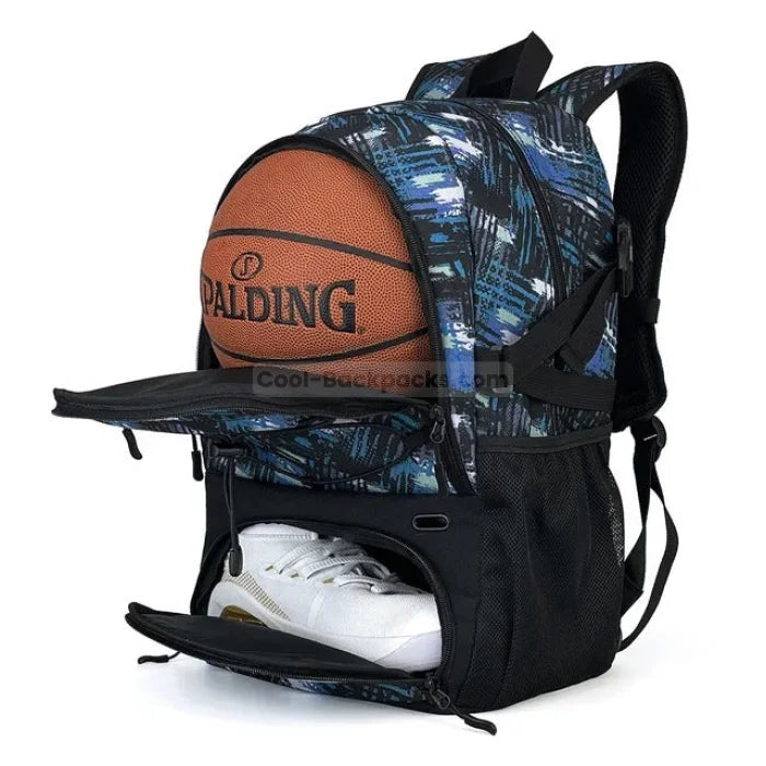 Backpack with Basketball Holder - Sky blue