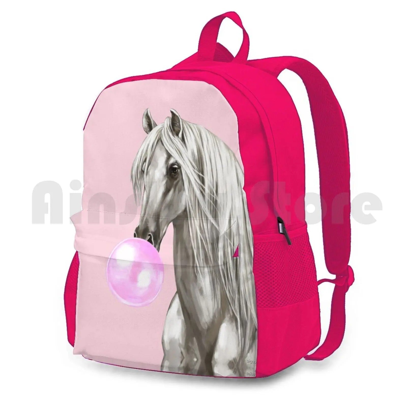 Backpack with Horse on It - Backpack - Pink