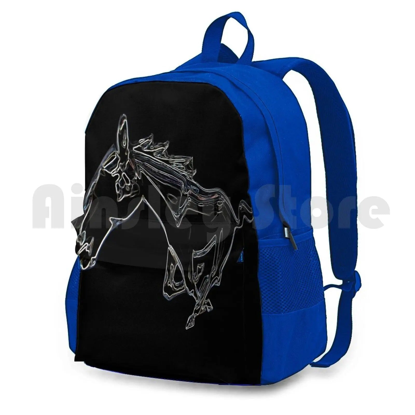 Backpack with Horse Logo - Backpack - Blue