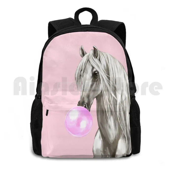 Backpack with Horse on It - Backpack - Black