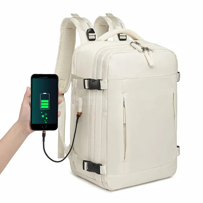 Beige Travel Backpack