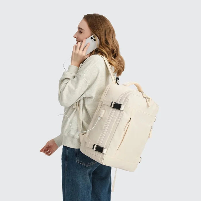 Beige Travel Backpack