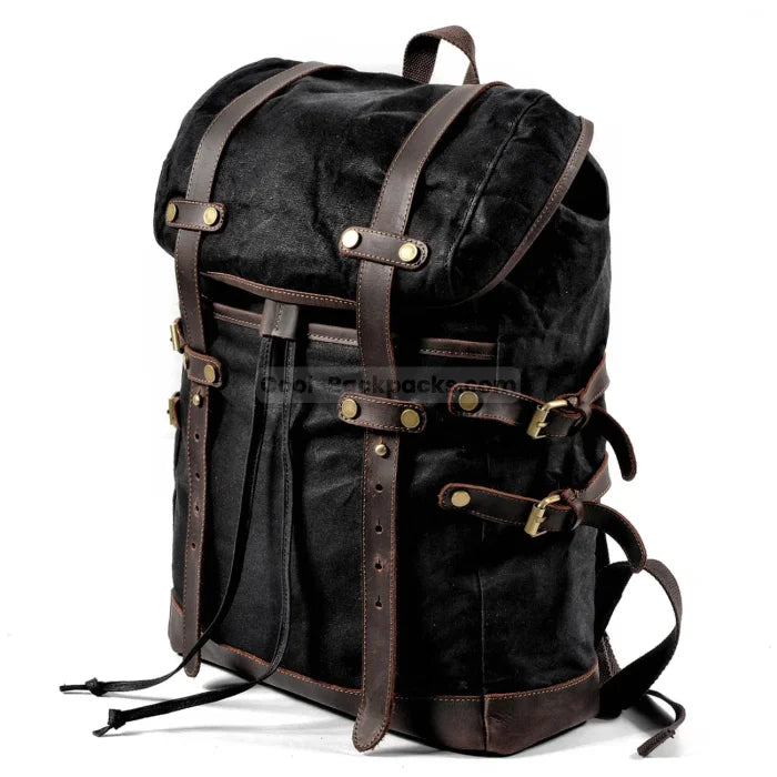 Black and Brown Canvas Backpack