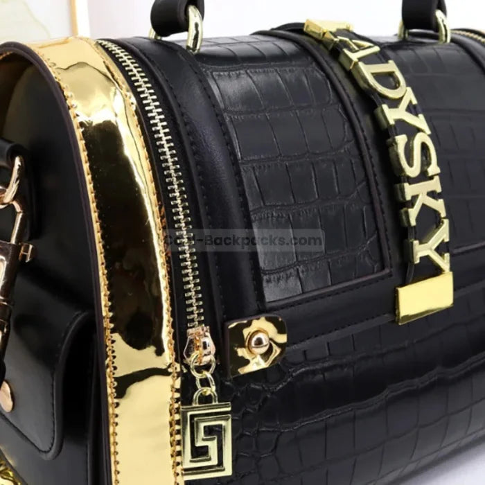 Black and Gold Messenger Bag