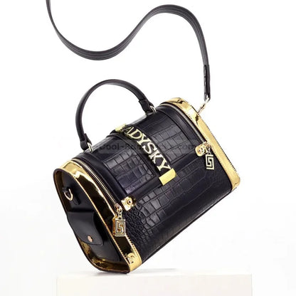 Black and Gold Messenger Bag