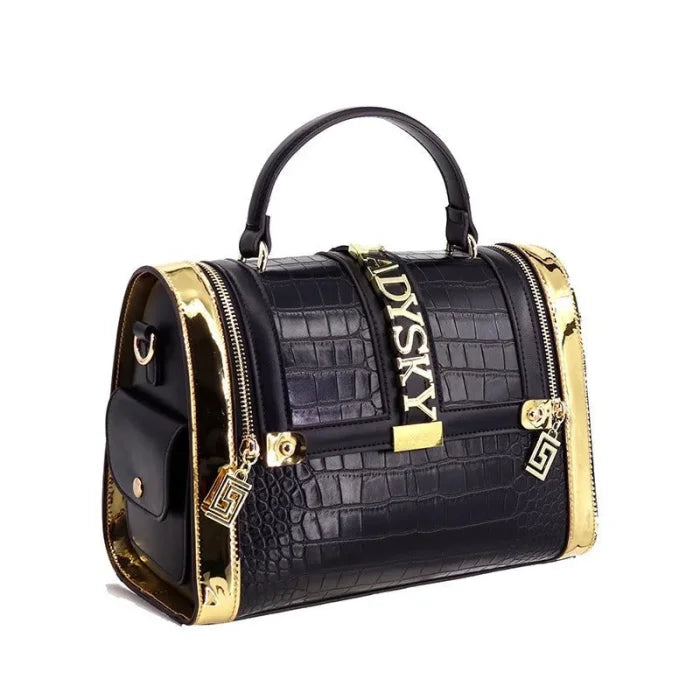 Black and Gold Messenger Bag